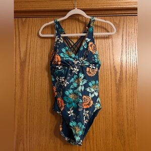 PrAna Blue Floral Swimsuit